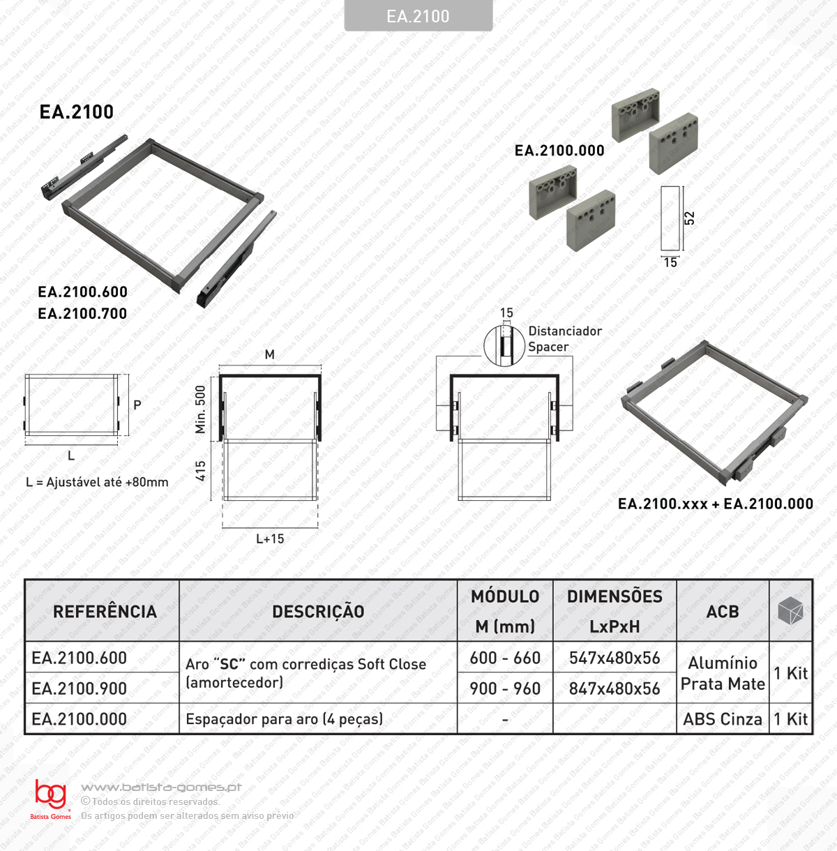 Aro com corredi�as Soft Close - SC SQUARE CLOSET